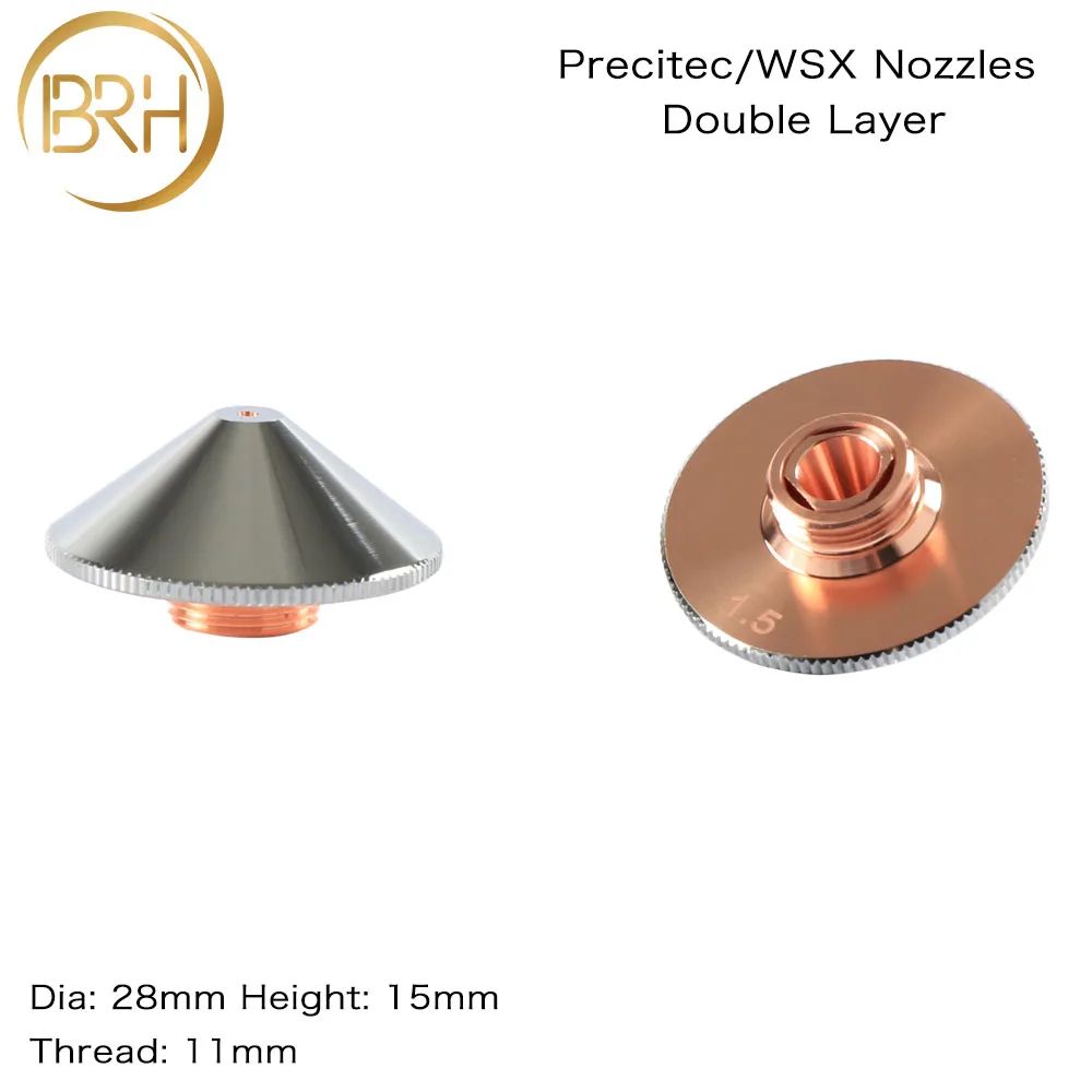 BRH Precitec WSX Лазерная насадка Однослойная/двухслойная диам. 28 мм H15 M11 Калибр 0,8-5,0 мм IPG/Highyag/Precitec Лазерная режущая головка