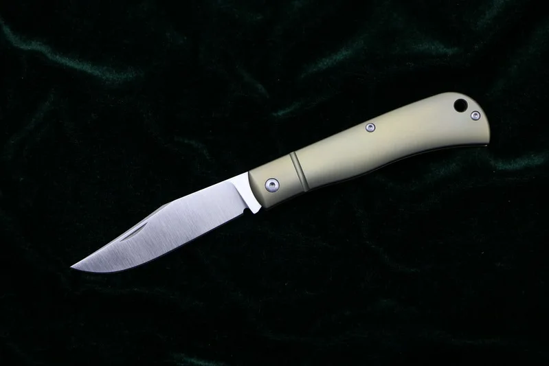 Light gold LOVOCOO HJ110 складной нож S35VN лезвие титановая ручка Кемпинг Охота Открытый выживания кухонные ножи для фруктов практичный EDC инструмент - Цвет: Light gold