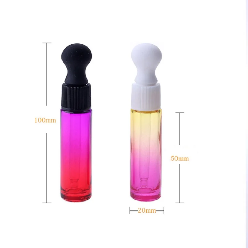 Empty 10 ML Dropper Bottle Glass Gradient Ramp Refillable Cosmetic Container Mixing Color Essential Oil Packaging Bottle