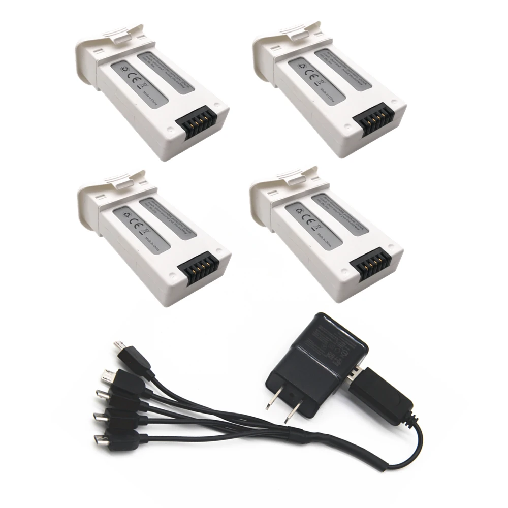 US Plug 4 5in1 3,7 V 1000 мА/ч, литий-ионный аккумулятор Батарея для SJRC S20W T25 Дрон Квадрокоптер с дистанционным управлением 903048 3.7Wh с 3 в 1 взаимный обмен данными между компьютером и периферийными устройствами Зарядное устройство для SJRC S20W - Цвет: US Plug 4 5in1