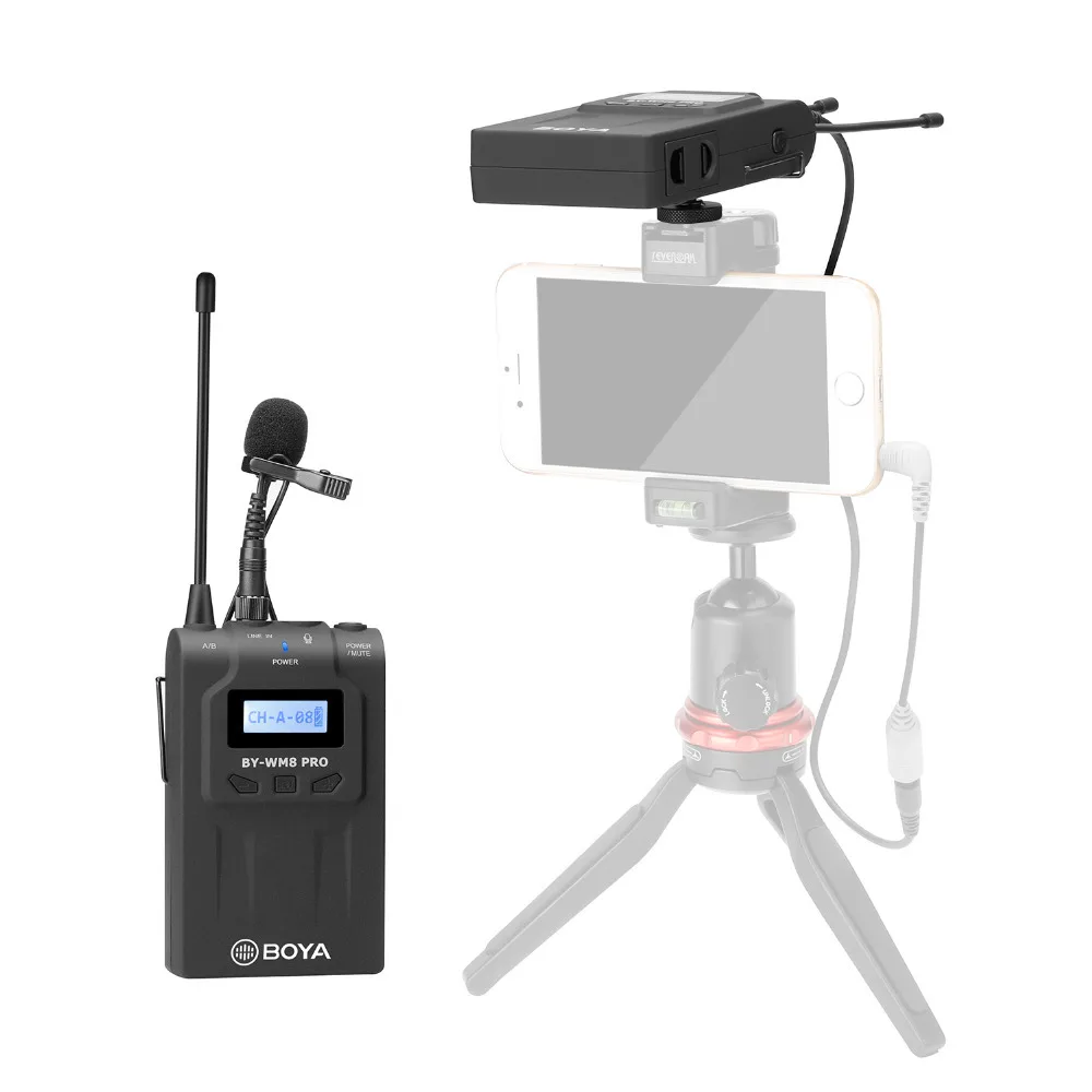 BOYA BY-WM8 Pro K1 UHF Двухканальный беспроводной микрофон Lavalier для Canon Nikon DSLR Camera Camcorder MIC
