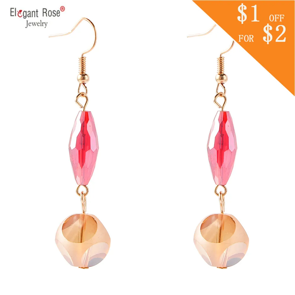 Boho Statement Fashion Crystal Tassel Earrings White Blue Red Long Transparent Wholesale Drop Dangle For Women Jewelry | Украшения и