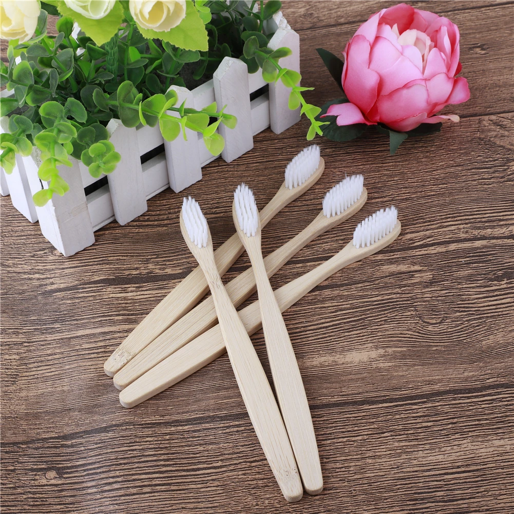 

5pcs Natural Family Bamboo Toothbrush set Soft Bristle Dental Oral Care tools Eco Friendly Travel wooden Tooth Brushes wholesale