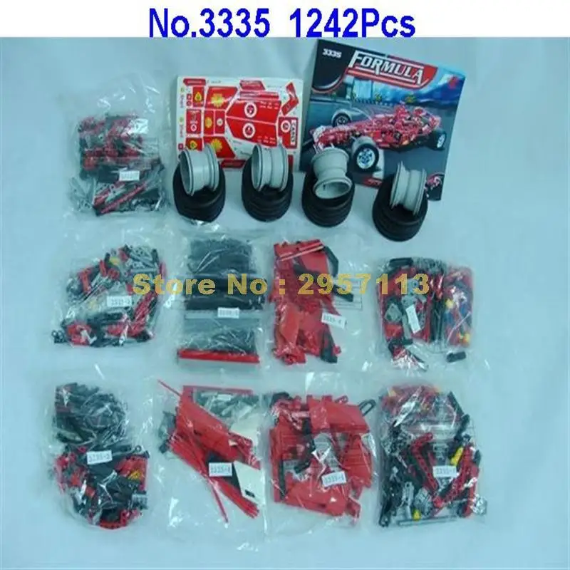 3335 1242 шт. F1 формула гонки 1:8 Car Building Block Совместимость 8674 Кирпич игрушка | Игрушки и