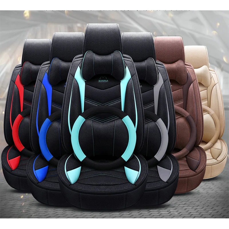 (Передние и задние) универсальные льняные чехлы на автомобильные сиденья для Audi