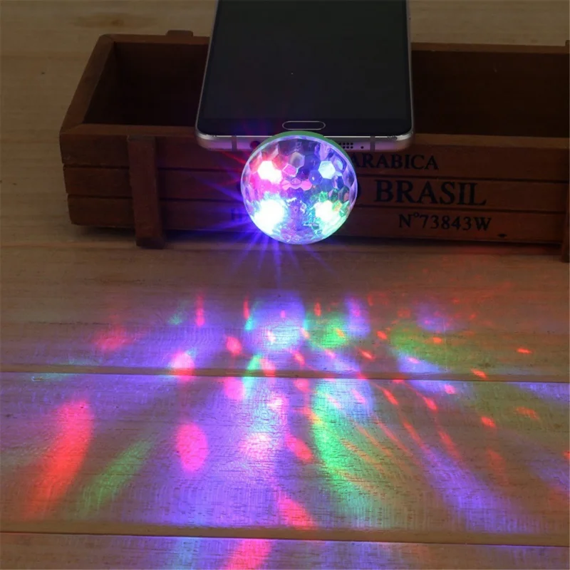 USB Colorful Laser Light Rotating Voice Control + self-propelled Disco Spherical Stage Effect Decorative DJ Lights New | Автомобили и