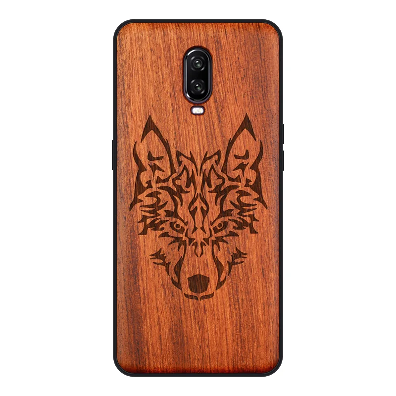 Роскошный резной деревянный Oneplus 6T чехол для телефона из палисандра ТПУ