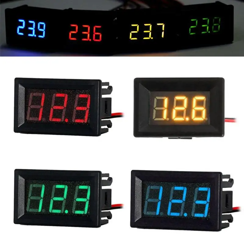 Мини цифровой вольтметр постоянного тока 2 4 V 30V проводной 0.36in светодиодный