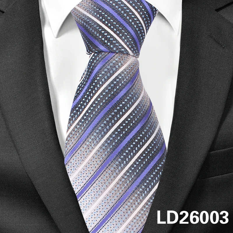LD26003 Новые полосатые шелковые галстуки для мужчин жаккардовые Тканые Классические костюмы галстуки полосатый галстук для жениха Gravatas Corbata Vestidos мужской галстук - Цвет: LD26003