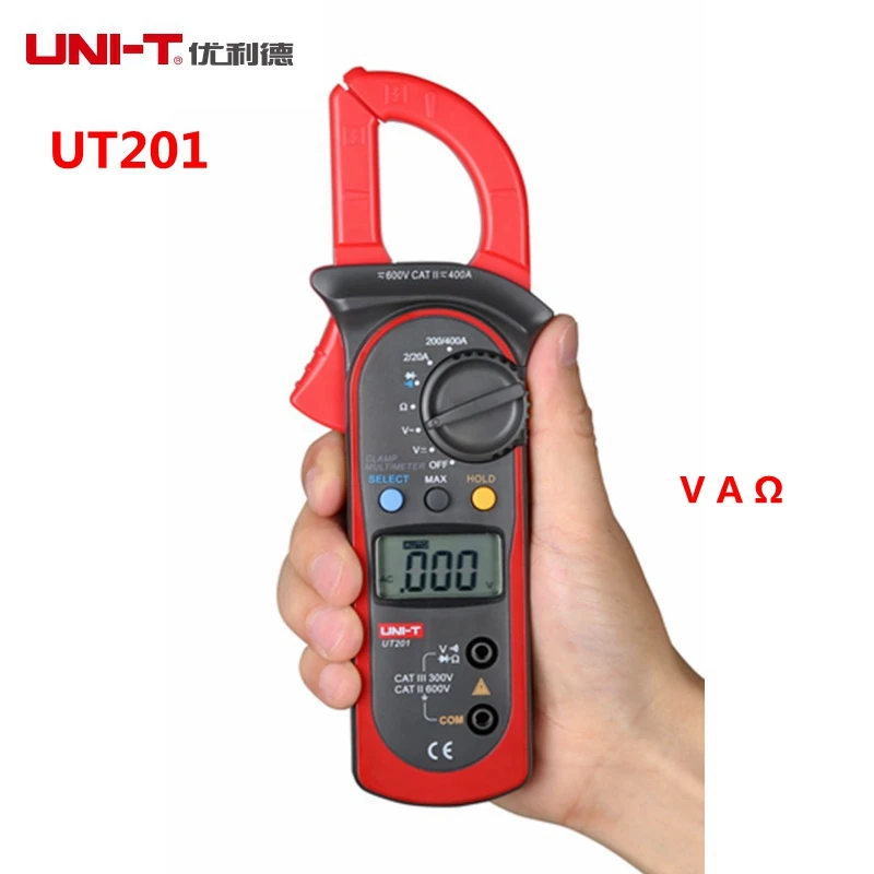 UNI T UT201 400A 600 в цифровой мультиметр зажим ЖК дисплей тестер сопротивления тока