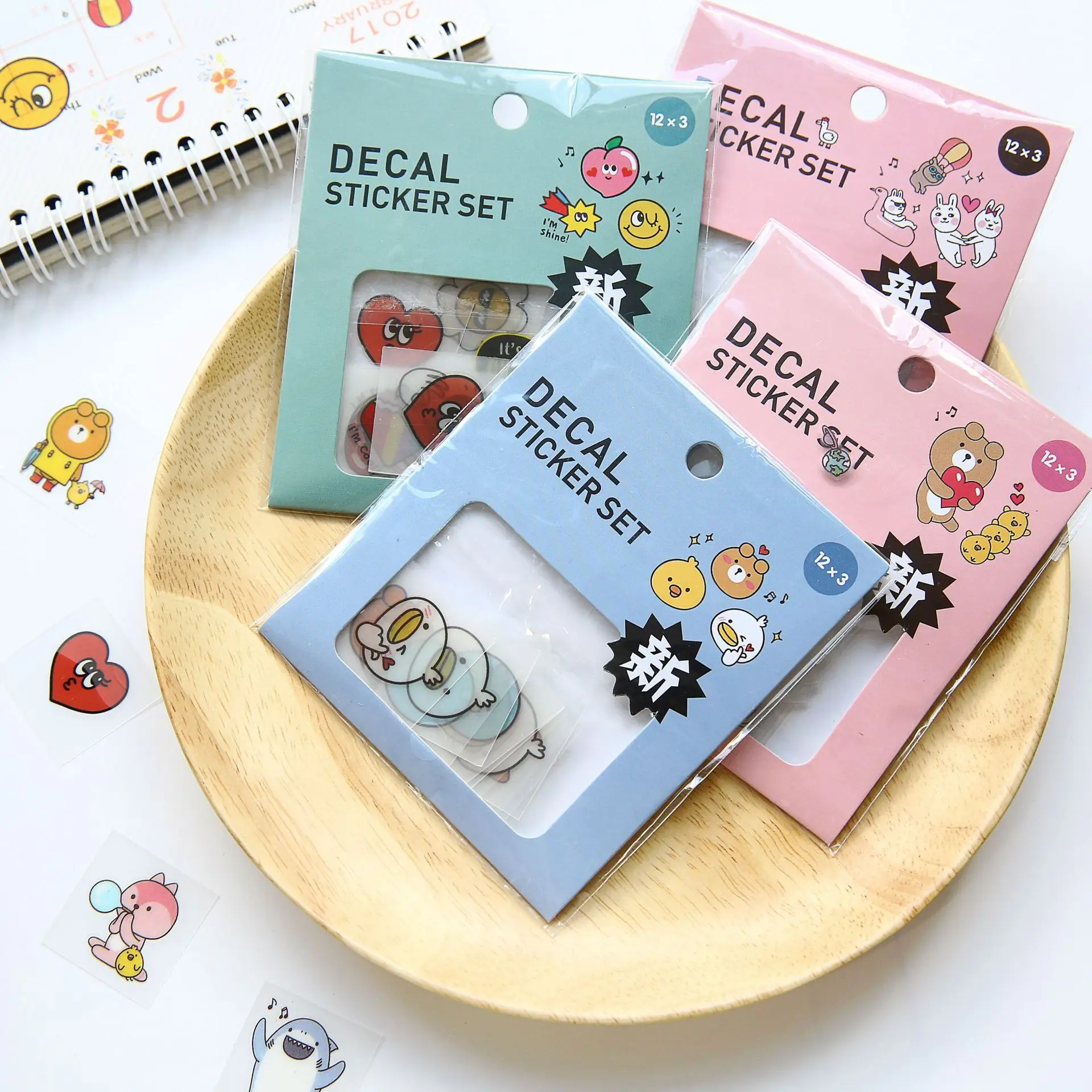 Kawaii мультфильм наклейки маленькое украшение водонепроницаемый ПВХ прозрачный