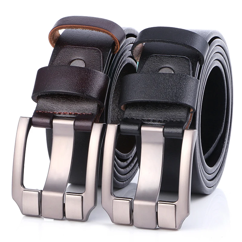 Ремень мужской из 2017 натуральной воловьей кожи с пряжкой язычком|leather belts for men|brand