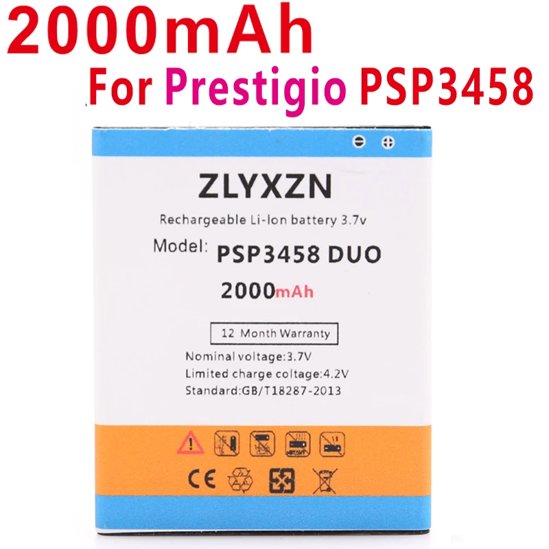Новый 2000mAh psp 3458 DUO Сменный аккумулятор для Prestigio Wize O3 3458DUO Baterij батареи мобильных