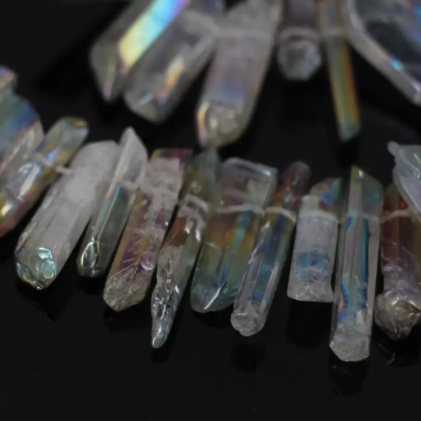 Полированные серые радужные титановые кварцевые хрустальные бусины 15 5 Дюймов