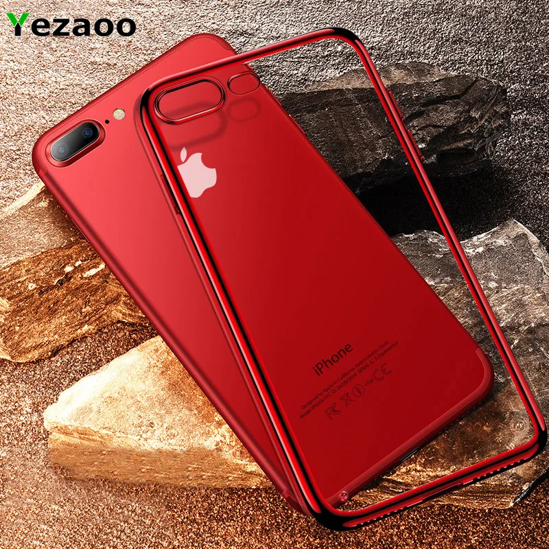 Мягкий чехол yezaoo из ТПУ для iPhone 8 Ультратонкий Прозрачный с покрытием Apple 7 plus