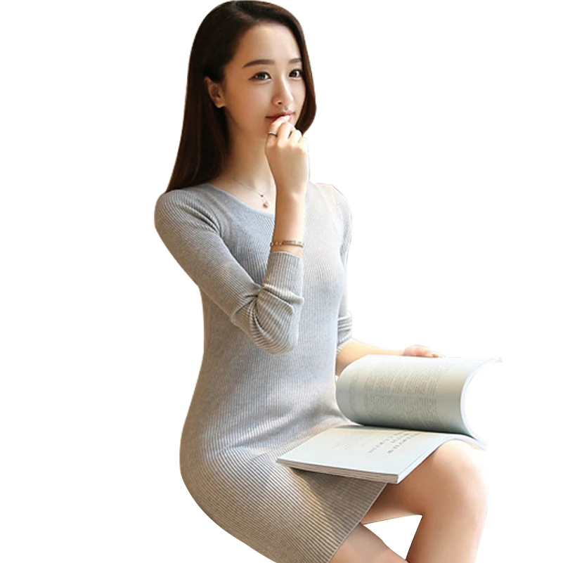 2017 осень-зима Для женщин свитер с длинными рукавами в Корейском стиле круглым