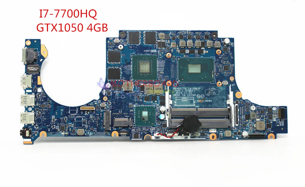 Vieruodis для DELL INSPIRON 15 7567 материнская плата ноутбука I7 7700HQ CPU GTX1050 4 Гб GPU W1W04 0W1W04 CN