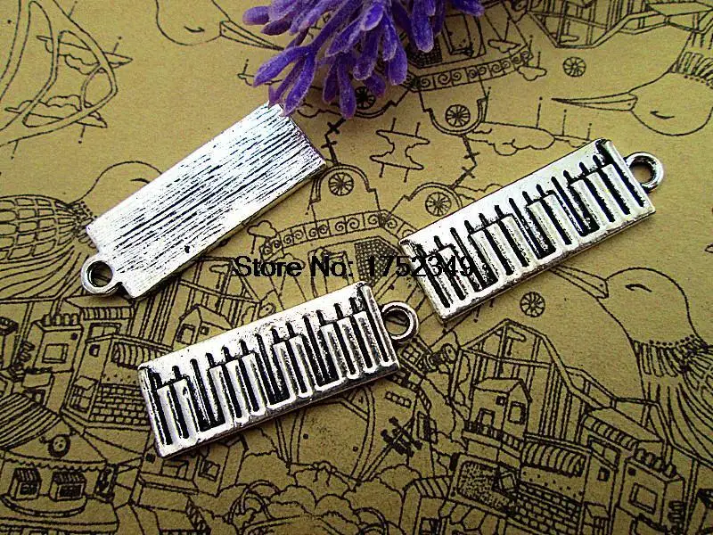 10 шт.-подвески для фортепиано в античном тибетском серебряном стиле подвеска