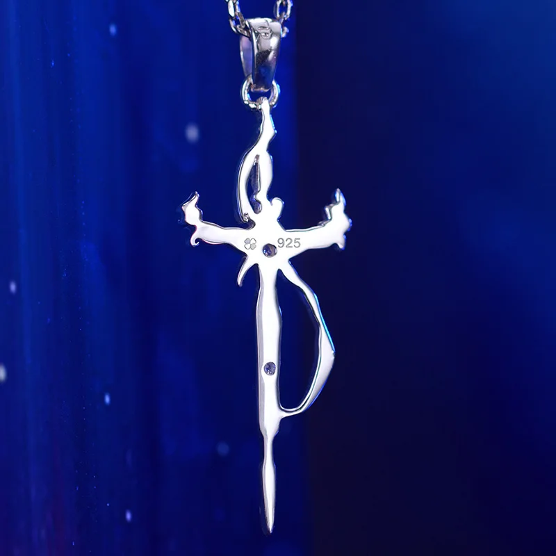 Anime K Project Cross Necklace Isana Yashiro Costume Accessory Women 925 Silver Jewelry Gifts For Men Sweater Pendant | Украшения и