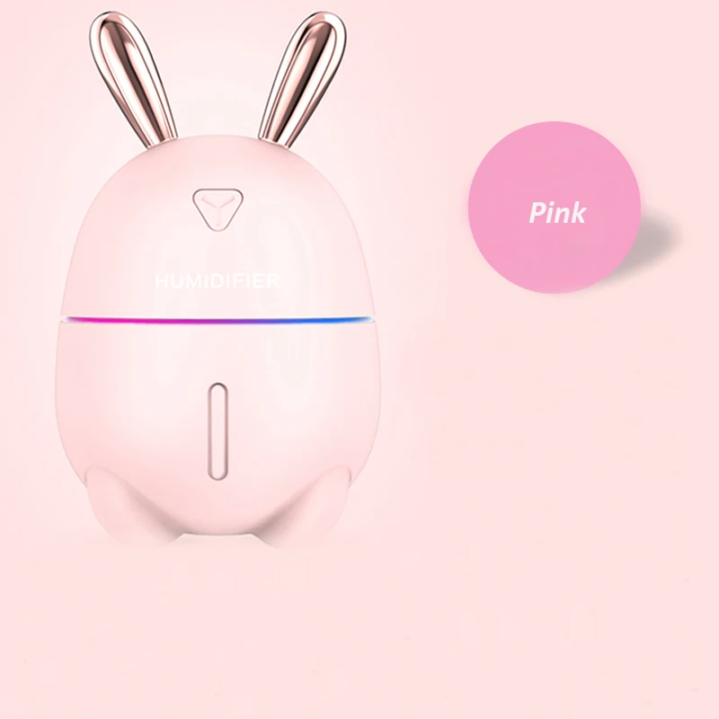 Pink 300 мл увлажнитель воздуха милый кролик ультра-бесшумный USB Арома эфирное масло диффузор офисный Автомобильный увлажнитель воздуха очиститель воздуха тумана - Цвет: Pink
