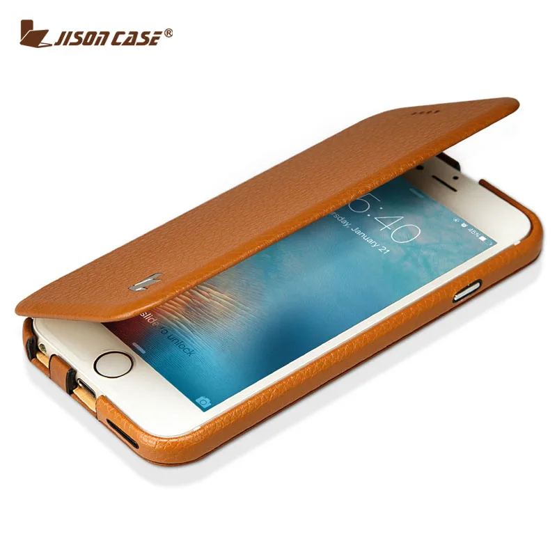 Jisoncase флип-чехол для iPhone 6/6s чехол из натуральной кожи Магнитный Тонкий дизайн для iPhone 6/6s 4,7 дюймов подставка смарт-чехол