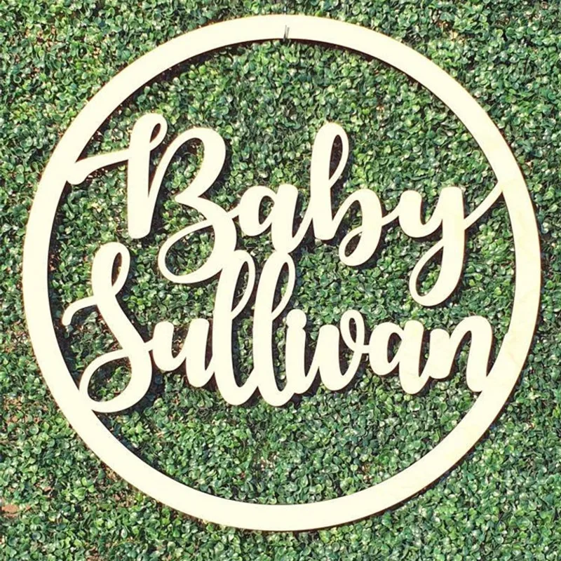 Пользовательские детские именные Деревянные Настенные кольца