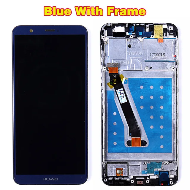 Blue With Frame Huawei P Смарт ЖК-дисплей huawei Enjoy 7S сенсорный экран 5,65 дюймов дигитайзер в сборе 2160*1080 рамка с бесплатными инструментами стеклянная пленка - Цвет: Blue With Frame