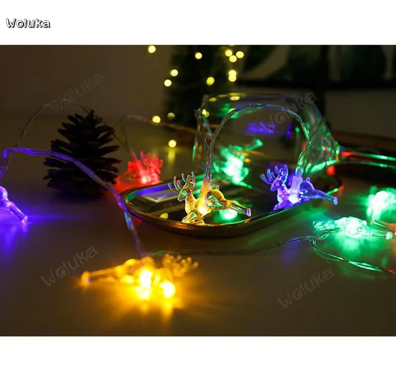 Светодиодная гирлянда подарок на Рождество moose батарея освещение украшение для