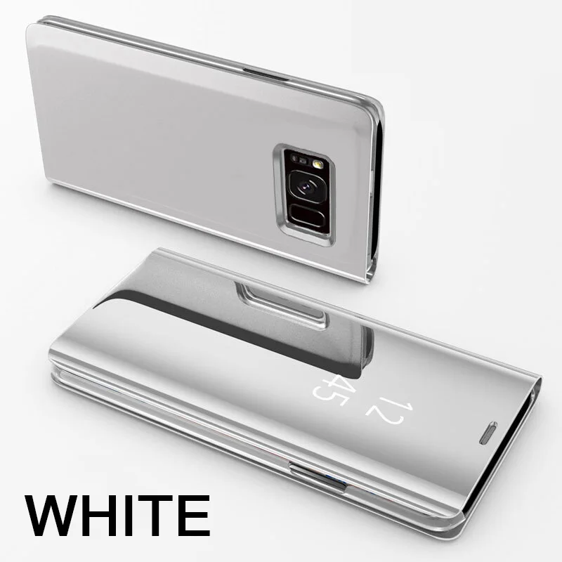 Умный зеркальный флип-чехол для samsung Galaxy A50 A70 A40 A30 A20 A10 чехол s для samsung S8 S9 Plus Note 8 Note 9 чехол - Цвет: Silver