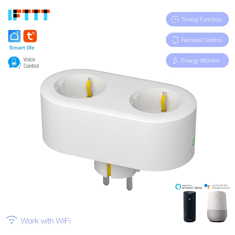 Умная розетка 2 в 1 с поддержкой Wi-Fi 16 А | Электроника