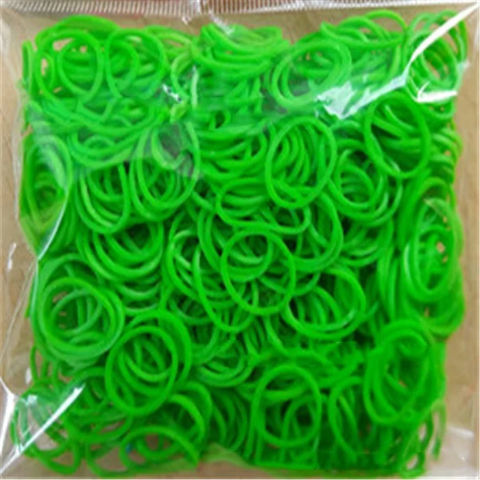 green 600 шт эластичные разноцветные резиновые ткацкие браслеты крючок для браслетов DIY детский игрушечный браслет домашний браслет для женщин - Окраска металла: green