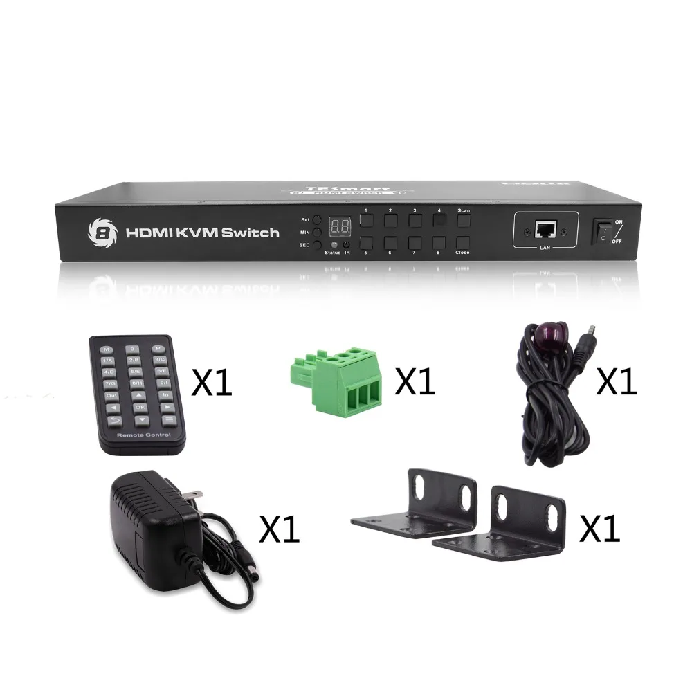 USB HDMI KVM переключатель 8 портов Lan переключатель KVM 8 портов KVM переключатель Поддержка 4K 30Hz Ultra HD клавиатура и мышь Порт ИК-пульт USB 2,0
