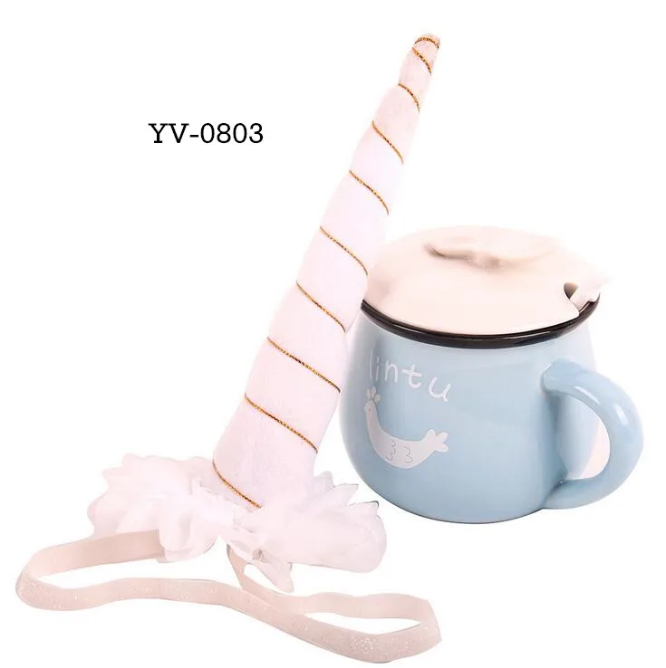 

100 шт DHL Бесплатная доставка Серебряный Блестящий Единорог Рог Блестящий эластичный ободок на голову смешанные стили