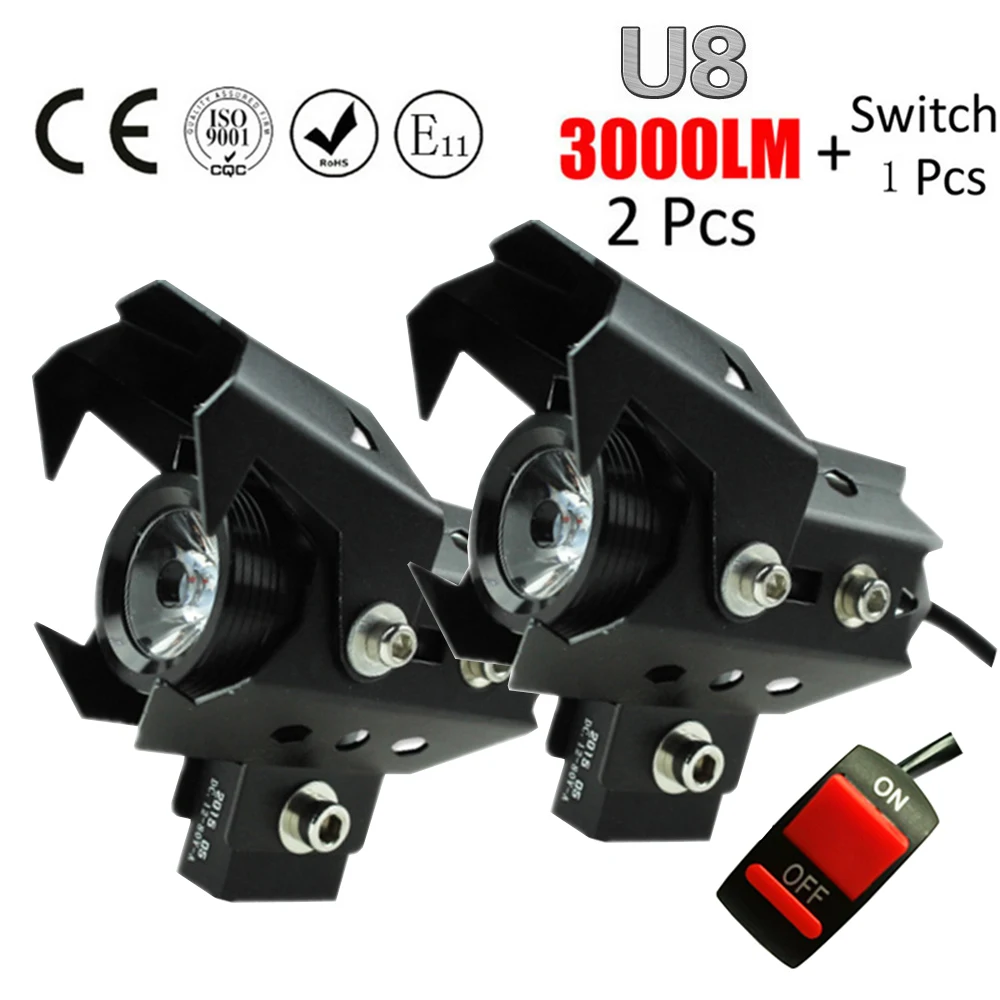 Huiermeimi 2 шт. мотоциклетные rcycle передние фары U8 светодиодные DRL