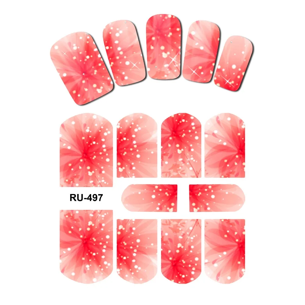Наклейка для ногтей с полным покрытием цветок рентген прозрачные лепестки жила
