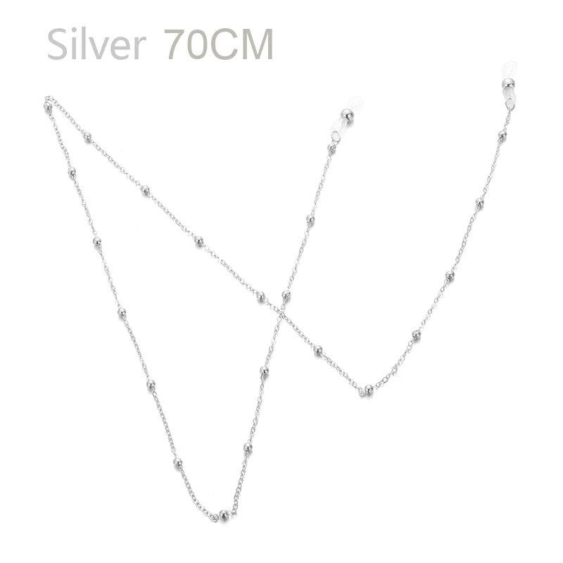 70cm silver 1 шт. Новая мода Цепочка для очков Солнцезащитные очки винтажный держатель цепи шнур ожерелье-шнурок с кулоном очки аксессуары стеклянный ремешок - Цвет: 70cm silver