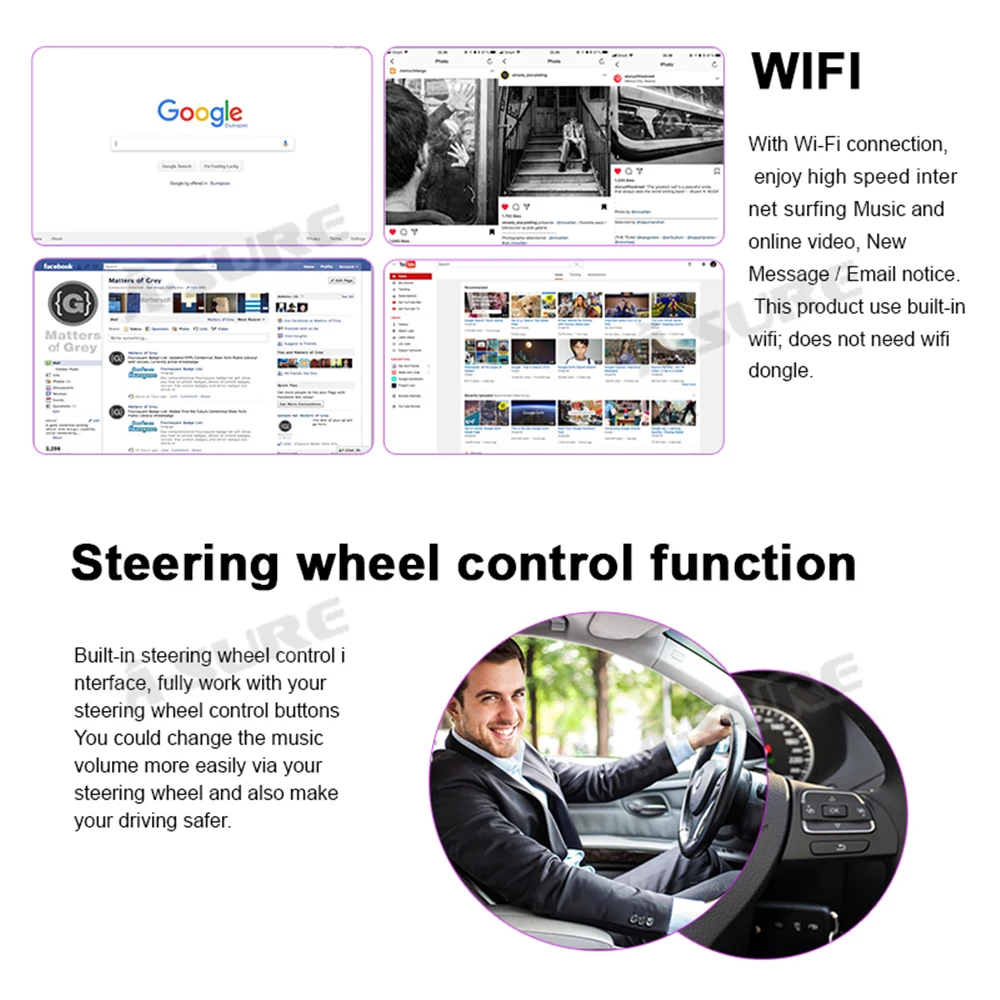 A-Sure 2 Din Android 9 0 IPS Авторадио GPS DVD плеер стерео навигация для VW Golf Transporter polo Passat DAB + BT