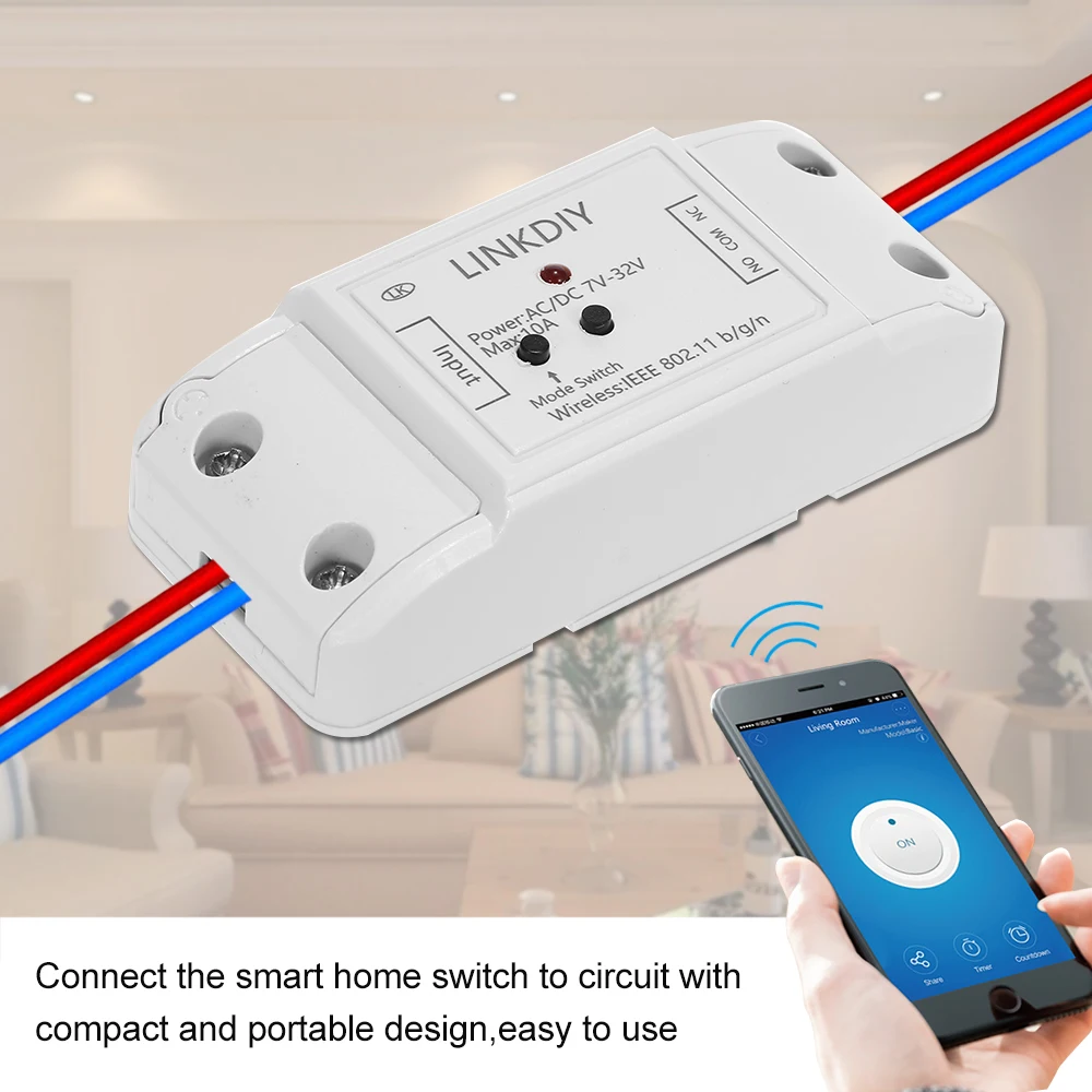 eWeLink Smart Wifi Switch Module 1CH DC/AC7-32V Wireless Timer Phone APP Remote Control for Home | Электроника