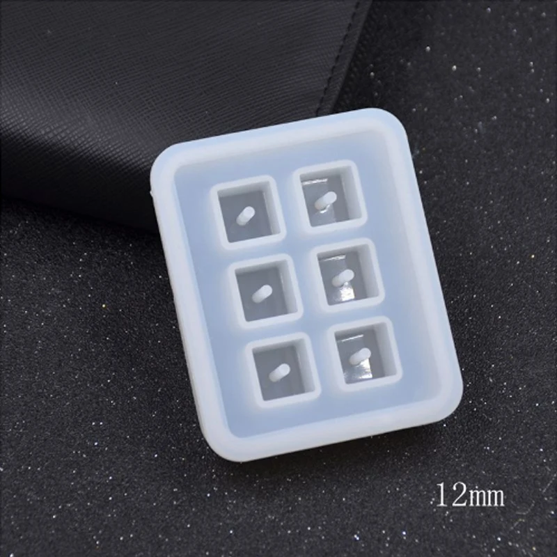 Силиконовая форма для ювелирных изделий 12 мм 16 кубические шарики с отверстием 6