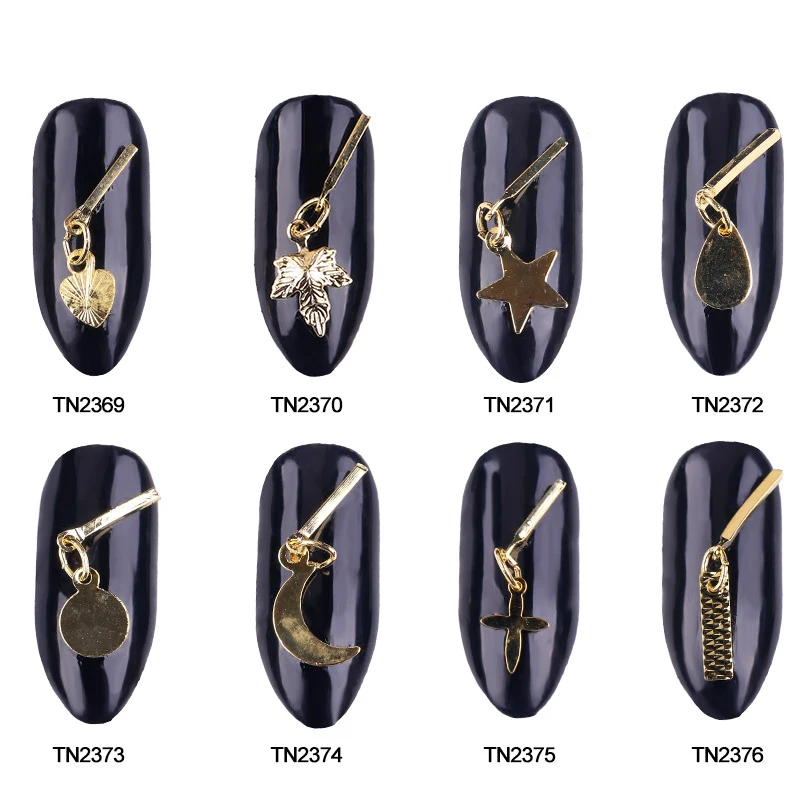 10 шт./упак. Золотой Луны звезда кленовые листья кулон дизайн металлические гвозди