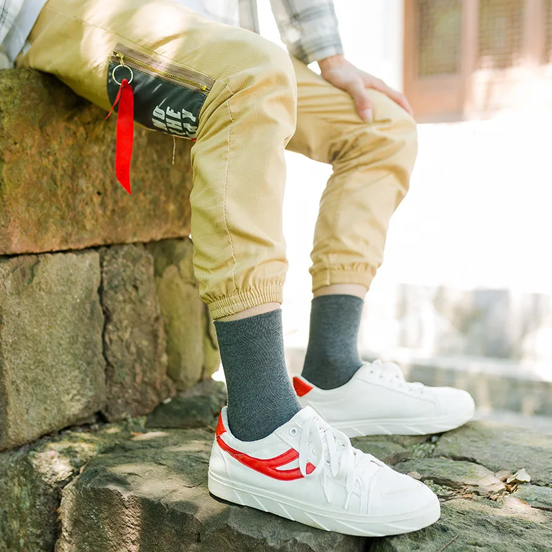 Хлопковые носки мужские однотонные модные башмачки короткие с закрытым носком