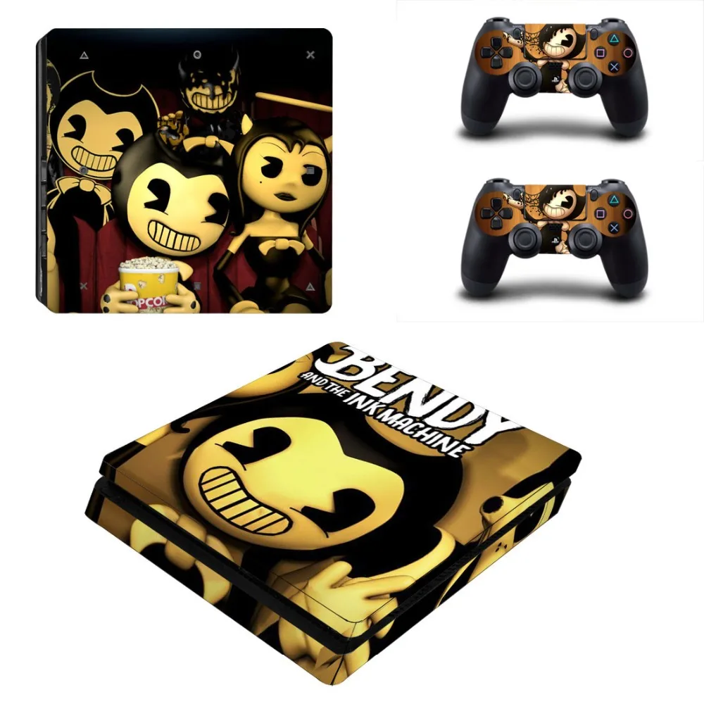 Виниловая наклейка Bendy and the Ink Machine PS4 Slim Skin для консоли Playstation 4 и 2 контроллеров