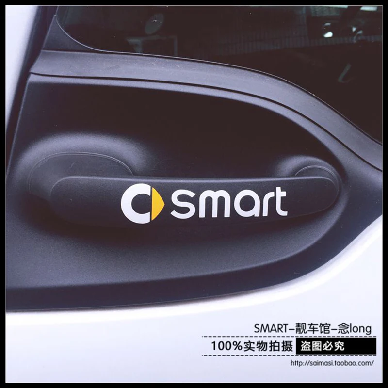 

2pcs Car Door Handle Stickers and decals Reflective Rally Car Stickers for 451 453 Smart Fortwo Forfour Decal Accessorie