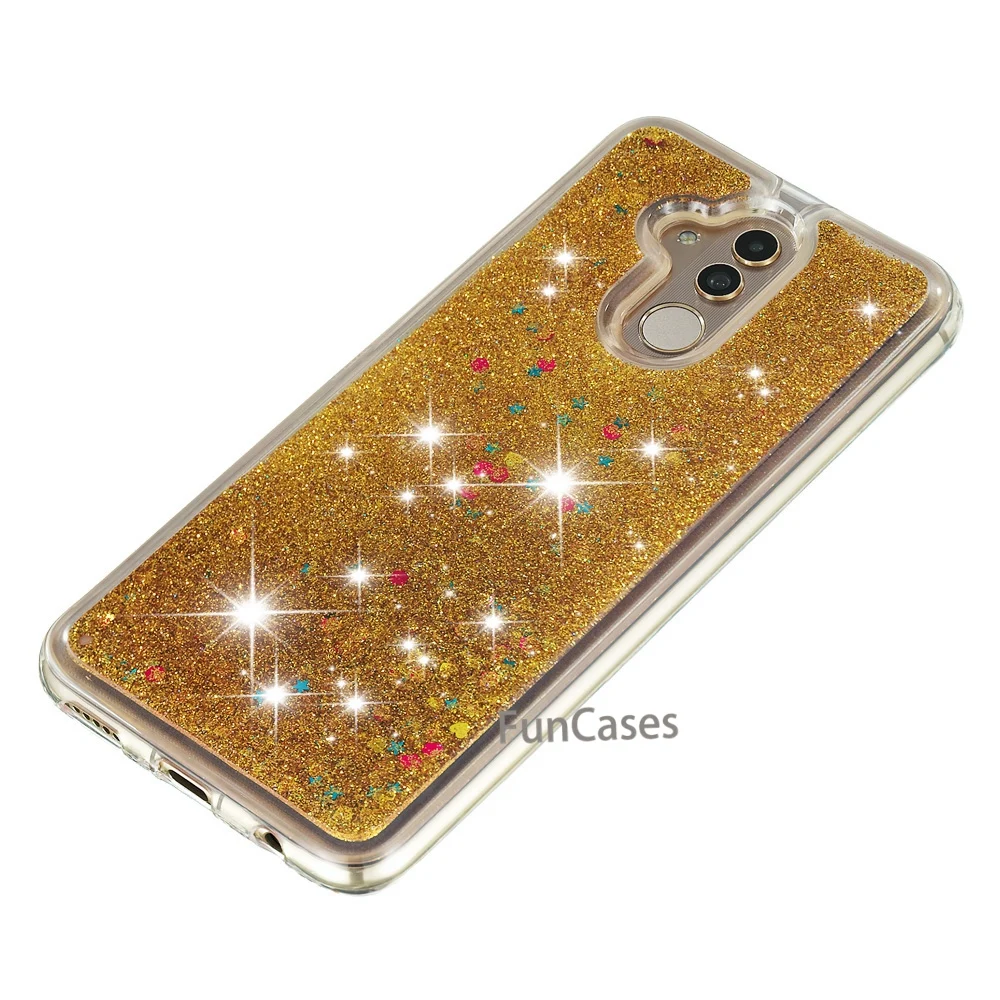 Для huawei Коврики 20 Lite плавающие блестки жидкости мягкий чехол Фламинго
