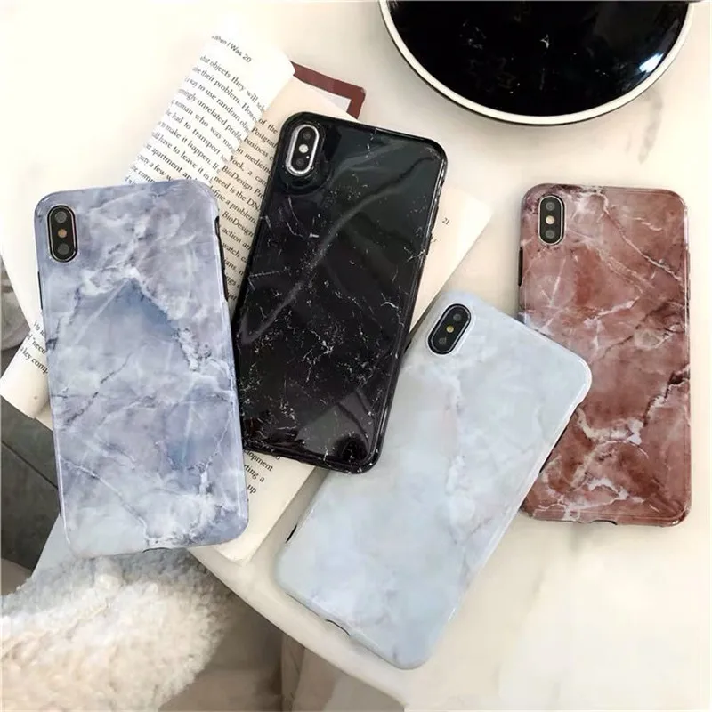 Роскошный Глянцевый мраморный чехол для телефона iPhone X XS Max XR мягкий из ТПУ 7 8 6 6s Plus