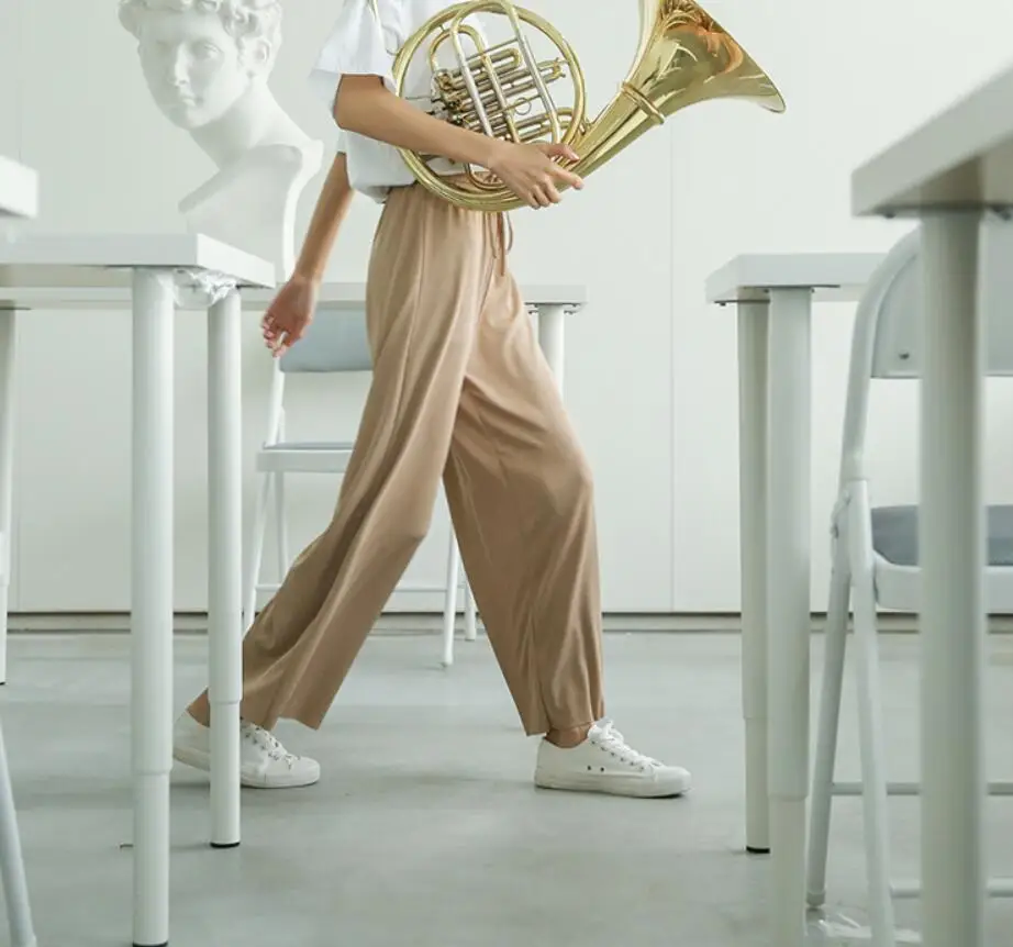 820 # весенние брюки для девочек летние трикотажные широкие из вискозы женские