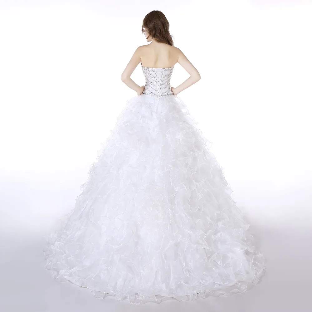 Forevergracedress 2017 реальные фотографии Белый Quinceanera платье с длинным Стразы спинки