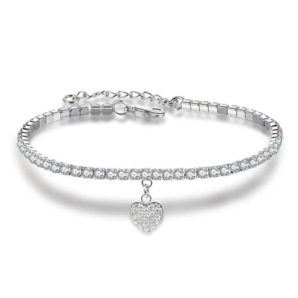 Heart UMODE браслет от сглаза для женщин, сердце, любовь, браслеты, круглый кубический цирконий, женские серебряные ювелирные аксессуары, подарок UB0164 - Окраска металла: Heart