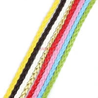jakongo 5m 5mm colorful flat braided pu leather cord rope string beading cords for necklace bracelet diy jewelry findings