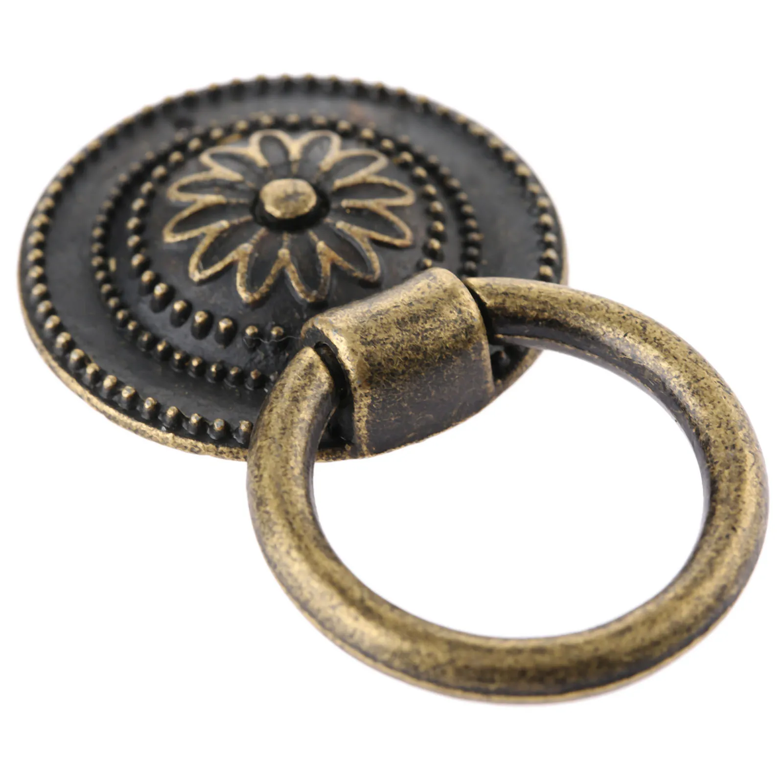 1 шт Античная бронза мебельные ручки и круглой формы в форме цветка шкаф с